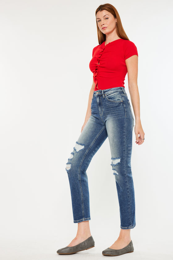 Norrine High Rise Slim Straight Leg Jeans - Official Kancan USA