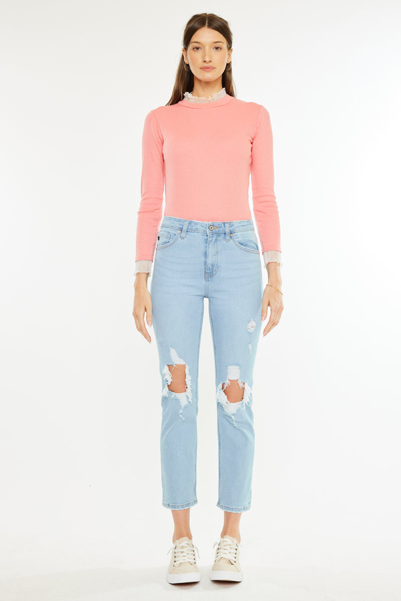Norrine High Rise Slim Straight Leg Jeans - Official Kancan USA