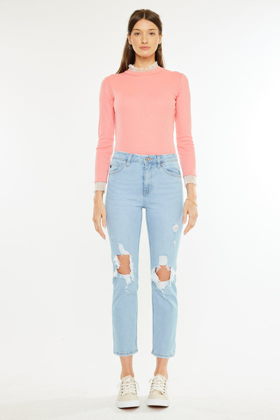 Norrine High Rise Slim Straight Leg Jeans - Official Kancan USA