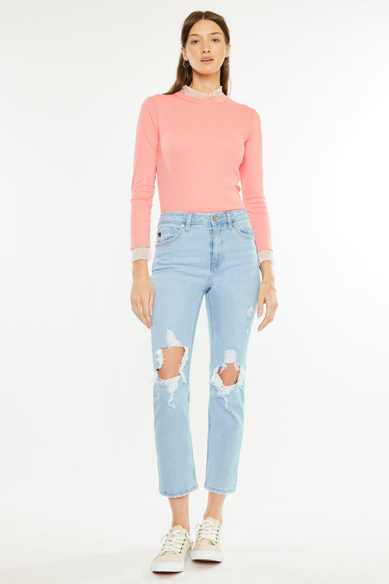 Norrine High Rise Slim Straight Leg Jeans - Official Kancan USA