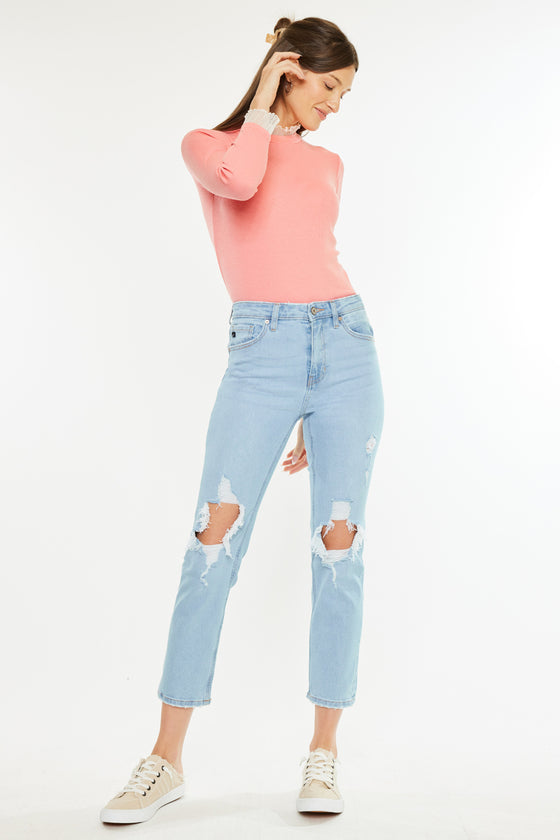 Norrine High Rise Slim Straight Leg Jeans - Official Kancan USA