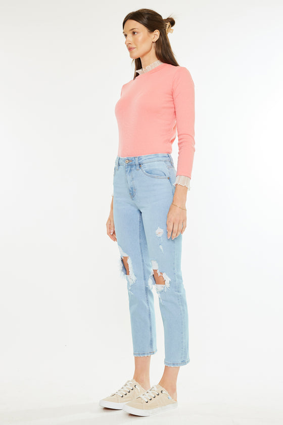 Norrine High Rise Slim Straight Leg Jeans - Official Kancan USA