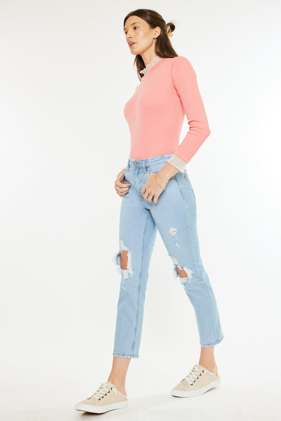 Norrine High Rise Slim Straight Leg Jeans - Official Kancan USA