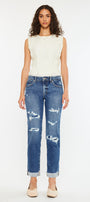 Nina Mid Rise Slim Boyfriend Jeans - Official Kancan USA
