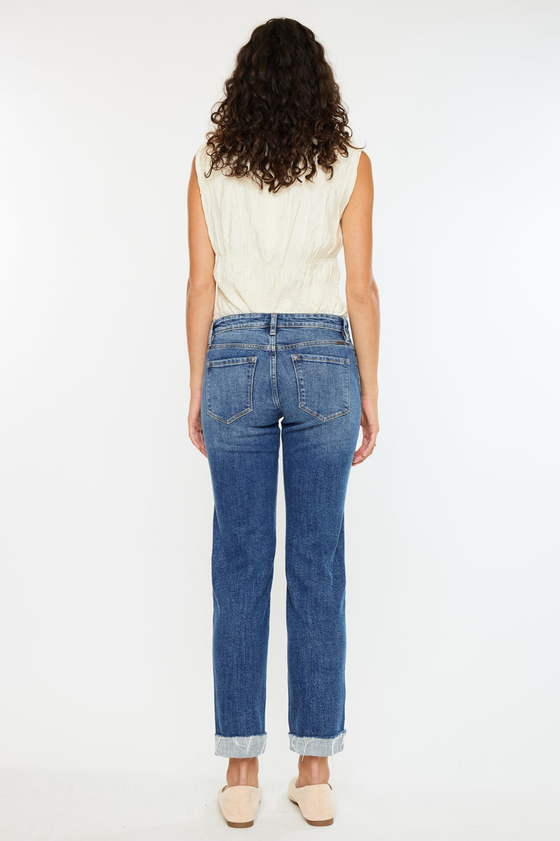 Nina Mid Rise Slim Boyfriend Jeans - Official Kancan USA