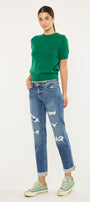 Nina Mid Rise Slim Boyfriend Jeans - Official Kancan USA