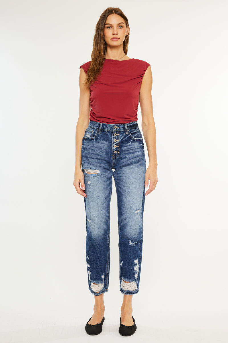 Keke High Rise Straight Leg Jeans - Official Kancan USA