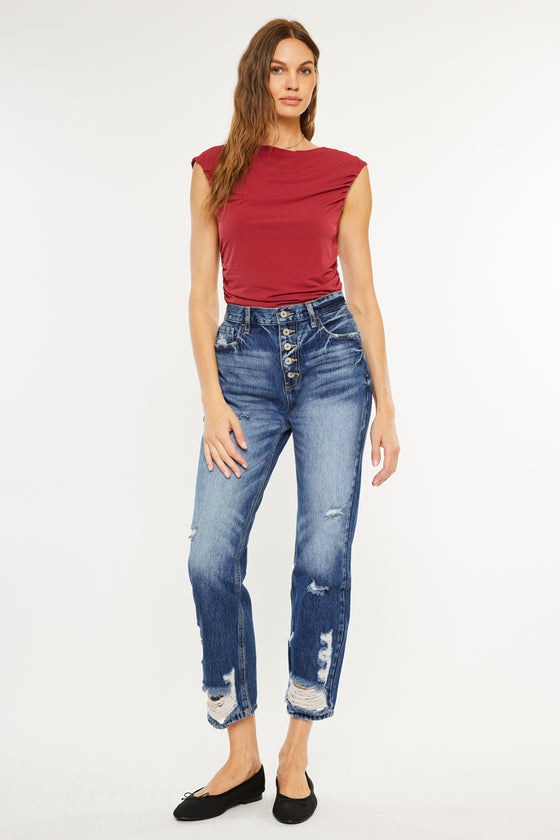 Keke High Rise Straight Leg Jeans - Official Kancan USA