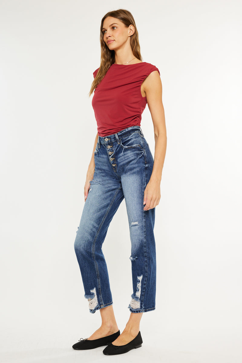 Keke High Rise Straight Leg Jeans - Official Kancan USA