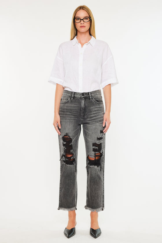 Zara High Rise Slim Straight Leg  Jeans - Official Kancan USA