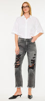 Zara High Rise Slim Straight Leg  Jeans - Official Kancan USA