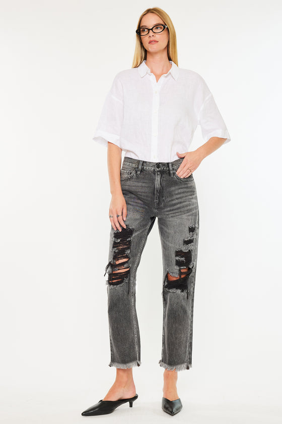 Zara High Rise Slim Straight Leg  Jeans - Official Kancan USA