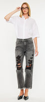 Zara High Rise Slim Straight Leg  Jeans - Official Kancan USA