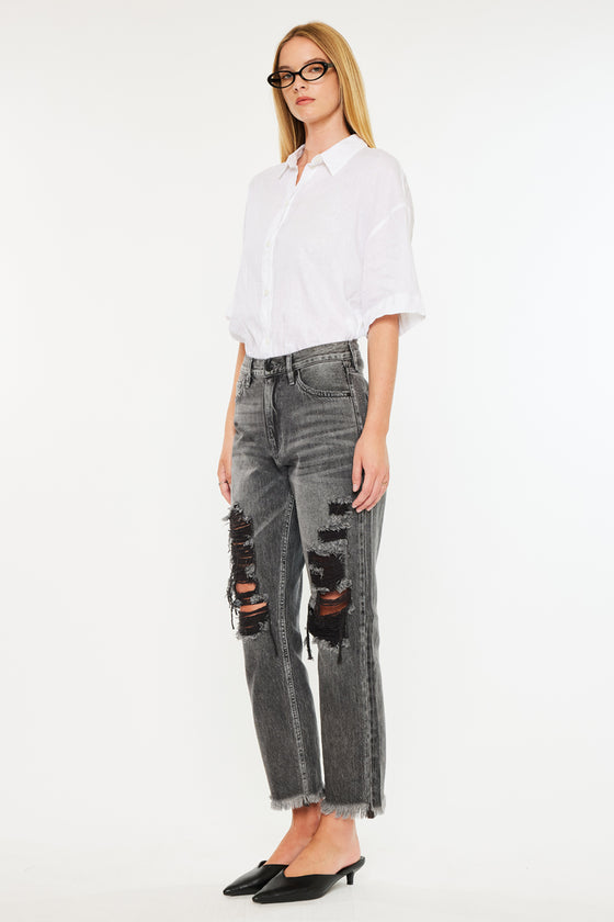 Zara High Rise Slim Straight Leg  Jeans - Official Kancan USA