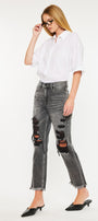 Zara High Rise Slim Straight Leg  Jeans - Official Kancan USA