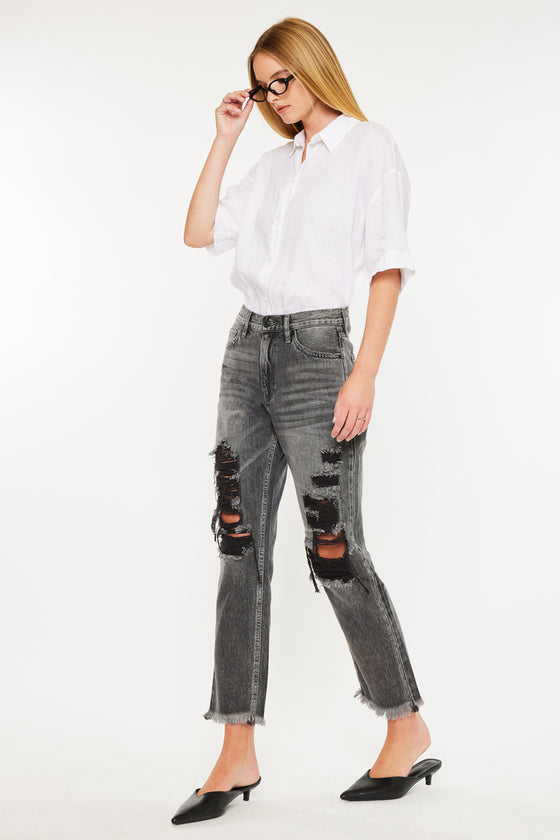 Zara High Rise Slim Straight Leg  Jeans - Official Kancan USA