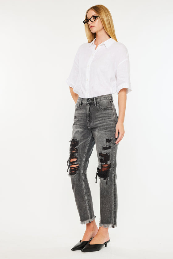 Zara High Rise Slim Straight Leg  Jeans - Official Kancan USA