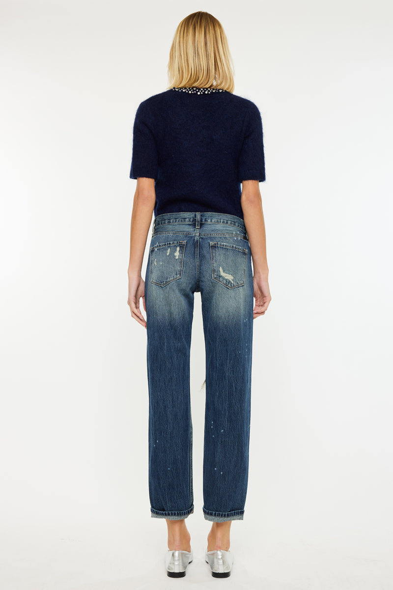 Charlize Mid Rise Boyfriend Jeans - Official Kancan USA