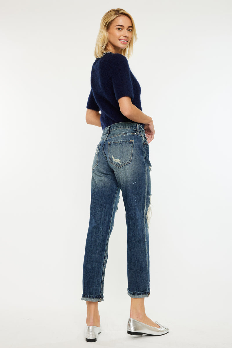 Charlize Mid Rise Boyfriend Jeans - Official Kancan USA