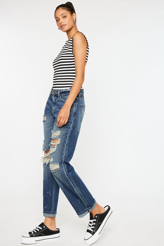 Charlize Mid Rise Boyfriend Jeans - Official Kancan USA