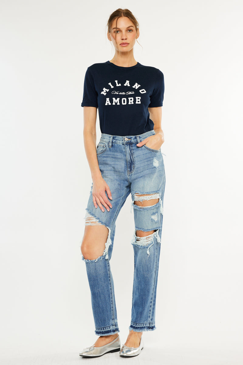 Millie High Rise Straight Leg Jeans - Official Kancan USA
