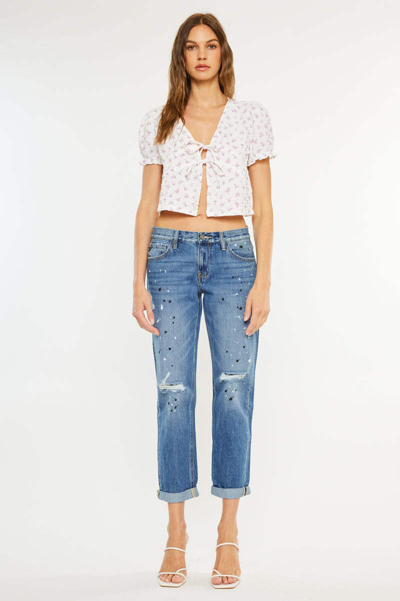 Zyra Mid Rise Boyfriend Jeans - Official Kancan USA