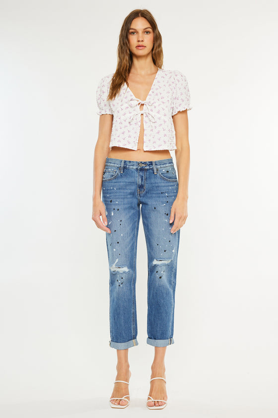 Zyra Mid Rise Boyfriend Jeans - Official Kancan USA
