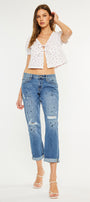 Zyra Mid Rise Boyfriend Jeans - Official Kancan USA