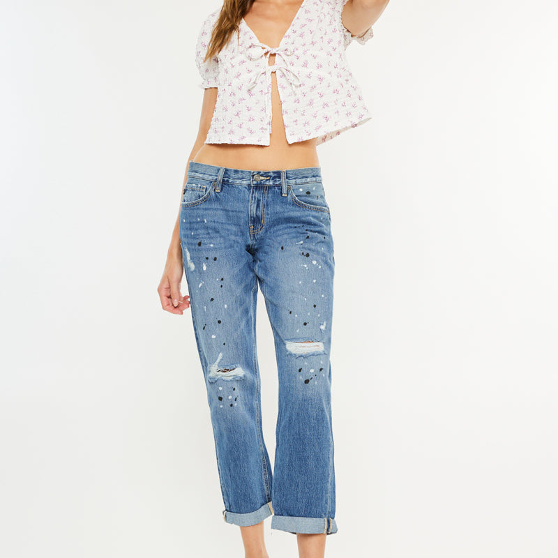 Zyra Mid Rise Boyfriend Jeans - Official Kancan USA