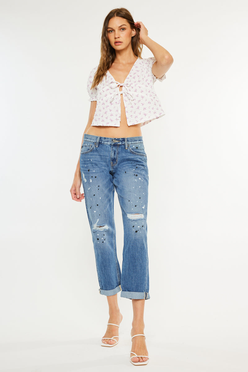 Zyra Mid Rise Boyfriend Jeans - Official Kancan USA