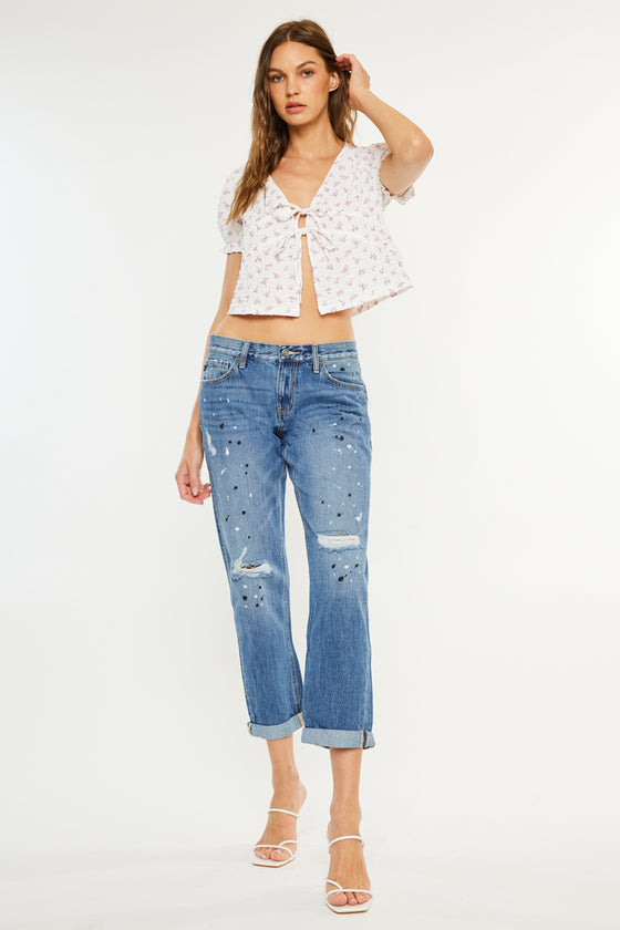 Zyra Mid Rise Boyfriend Jeans - Official Kancan USA