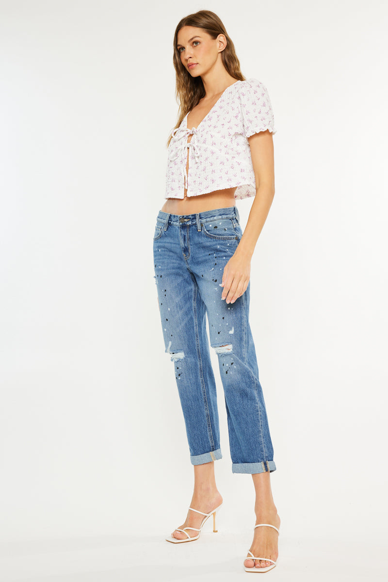 Zyra Mid Rise Boyfriend Jeans – Kancan USA