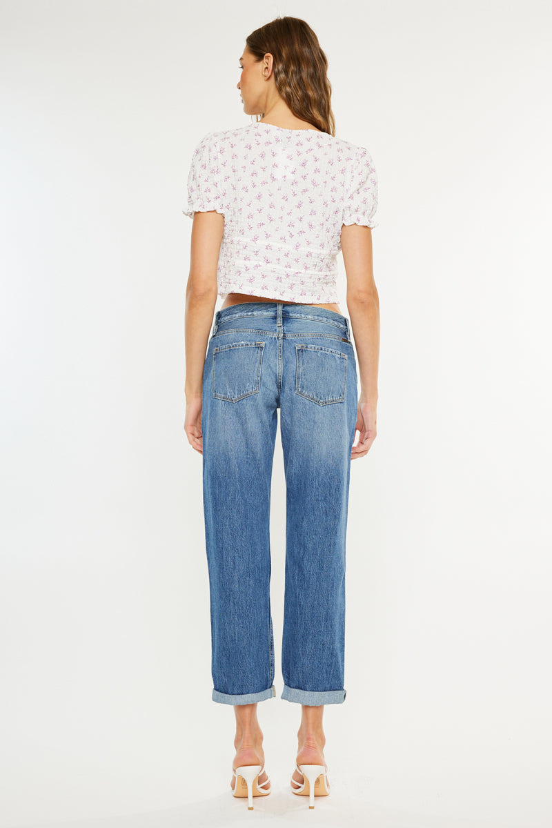 Zyra Mid Rise Boyfriend Jeans - Official Kancan USA