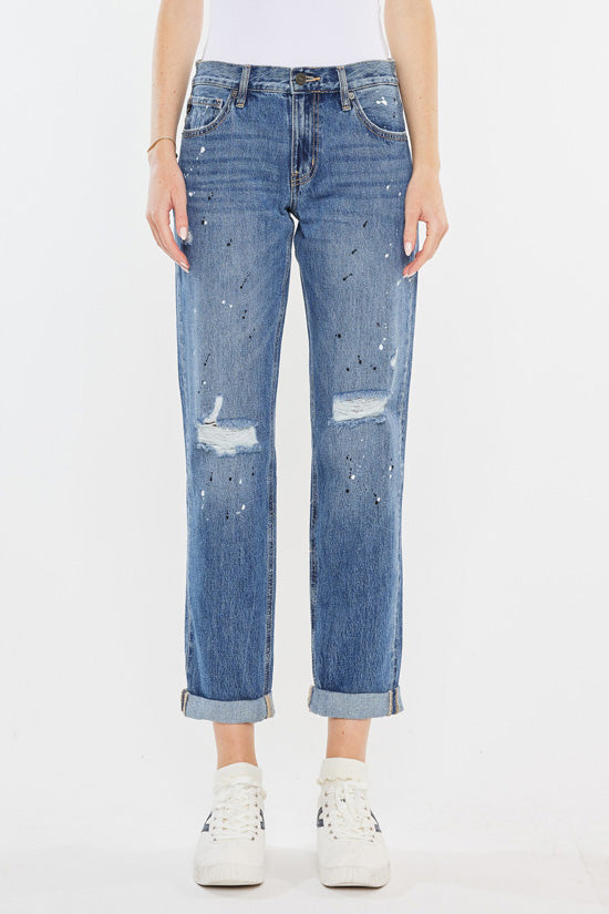 Zyra Mid Rise Boyfriend Jeans - Official Kancan USA