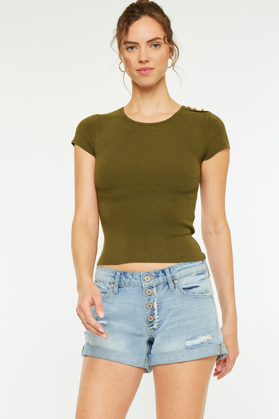 Valencia Low Rise Button Down Shorts - Official Kancan USA