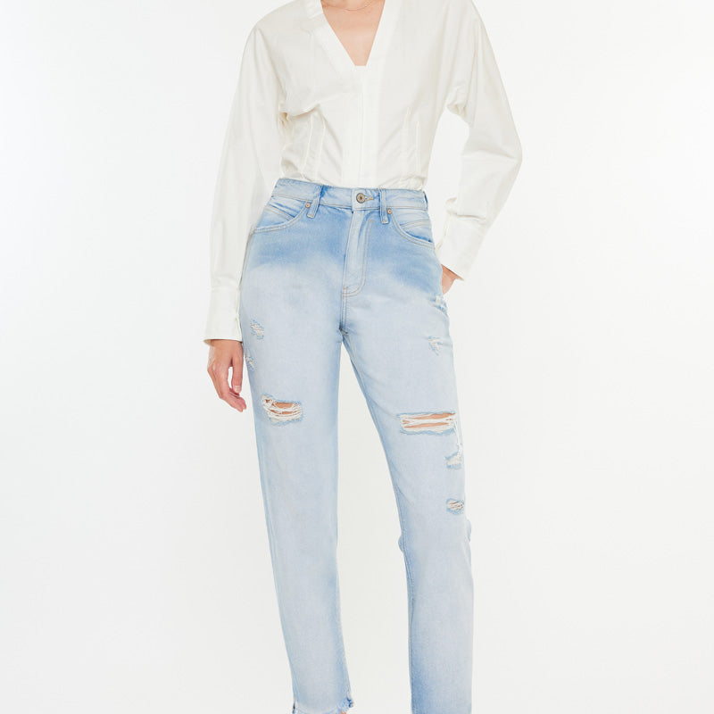 Bliss High Rise Mom Jeans - Official Kancan USA