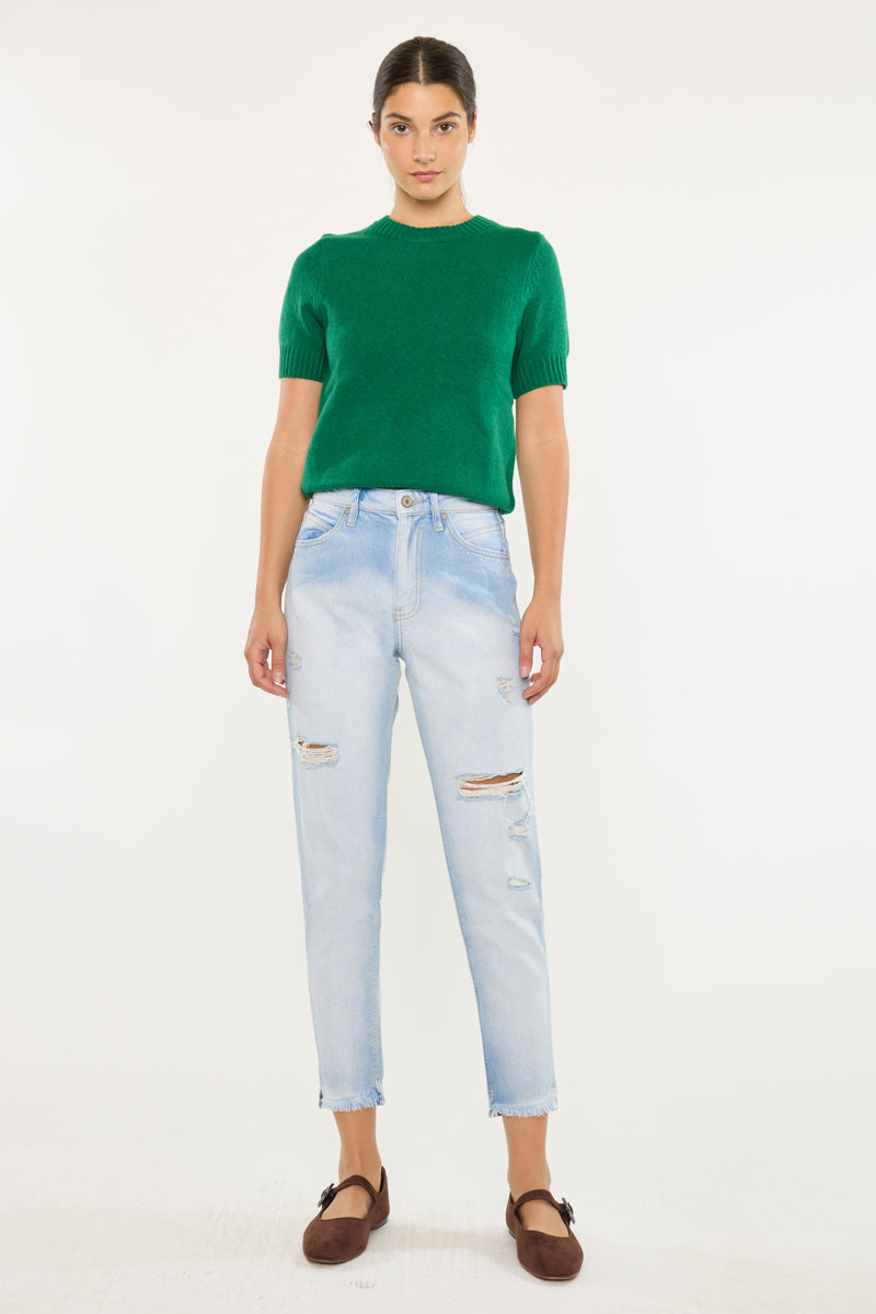 Bliss High Rise Mom Jeans - Official Kancan USA