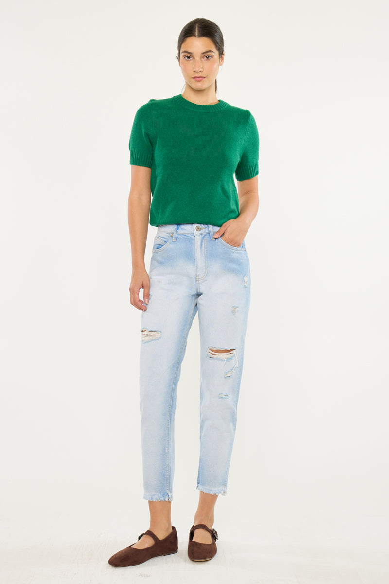 Bliss High Rise Mom Jeans - Official Kancan USA