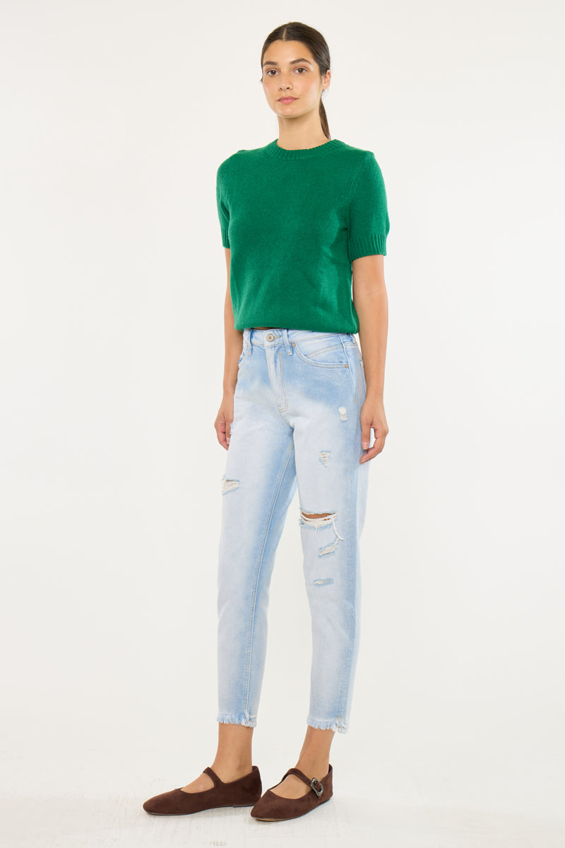 Bliss High Rise Mom Jeans - Official Kancan USA