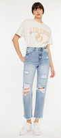 Oceane High Rise Slim Straight Leg Jeans - Official Kancan USA