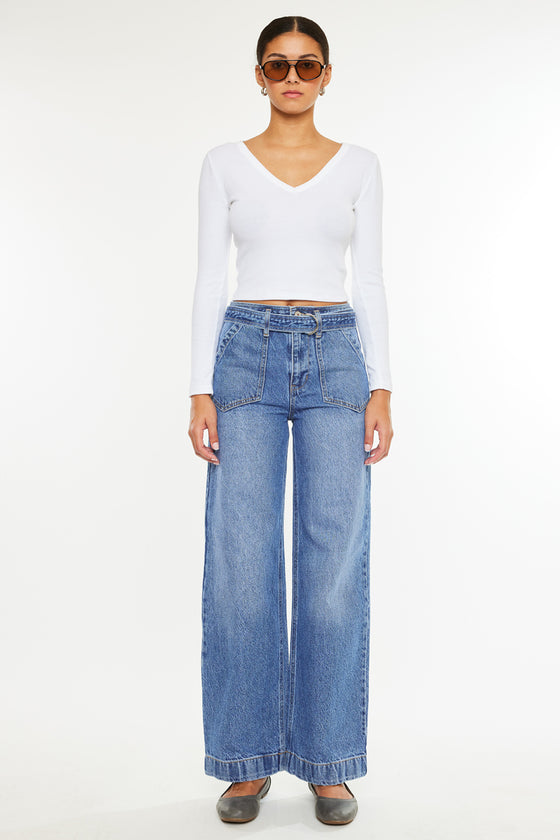 Finn Ultra High Rise Wide Fit Leg Jeans - Official Kancan USA