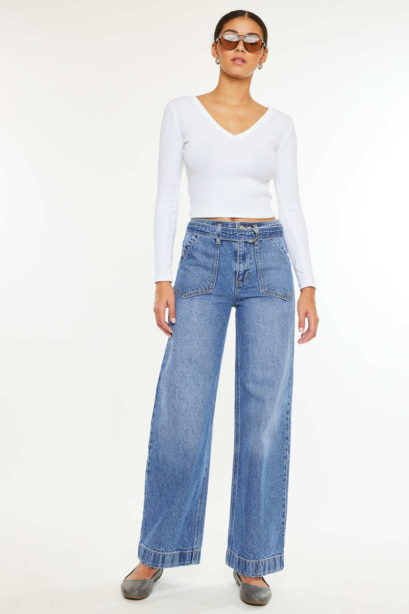 パンツ efu HIGH WAIST SLIM WIDE DENIM Finn Ultra High Rise Wide – Kancan USA