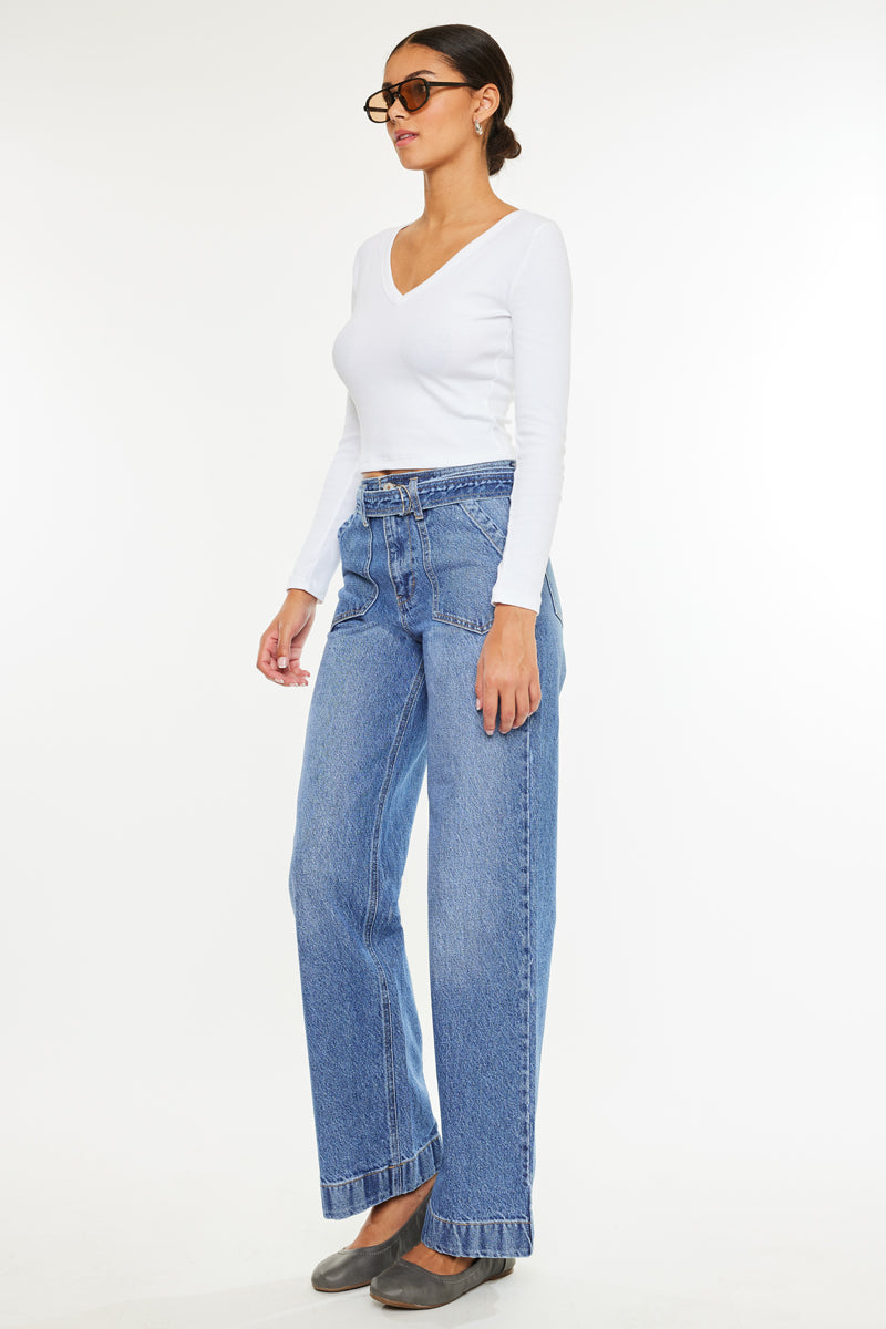Finn Ultra High Rise Wide Fit Leg Jeans - Official Kancan USA