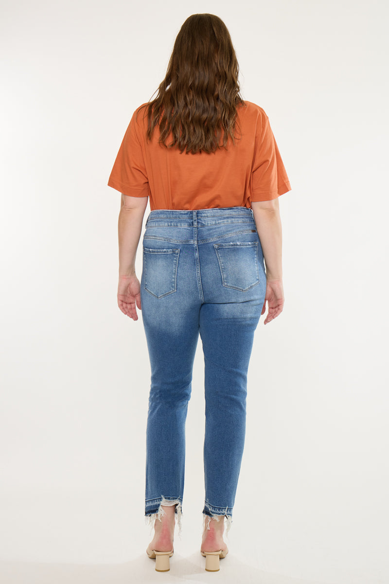 Damila High Rise Slim Straight Jeans (Plus Size)