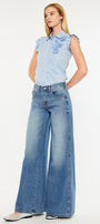 Jocy Mid Rise Super Wide Jeans - Official Kancan USA
