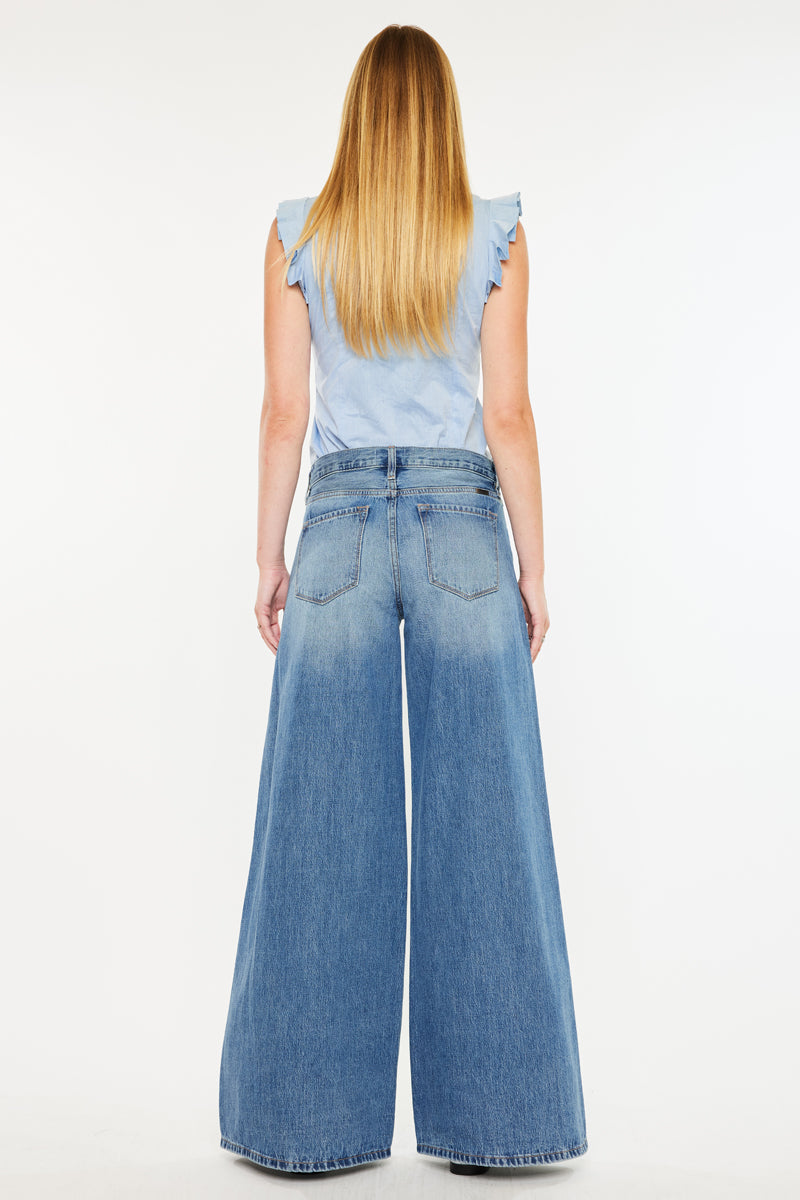 Jocy Mid Rise Super Wide Jeans - Official Kancan USA