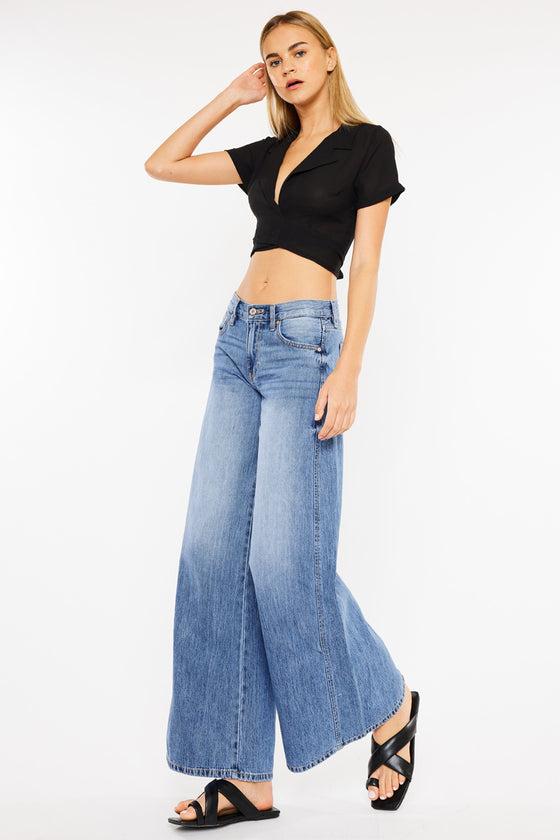 Jocy Mid Rise Super Wide Jeans - Official Kancan USA