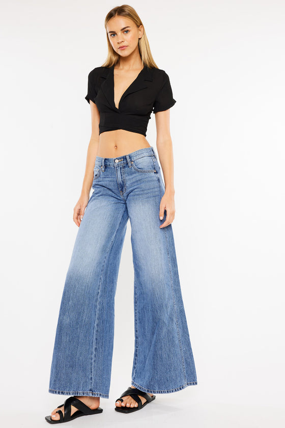 Jocy Mid Rise Super Wide Jeans - Official Kancan USA