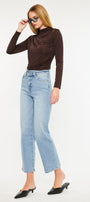 Bethany High Rise 90's Criss Cross Straight Leg Jeans - Official Kancan USA