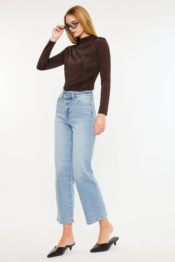 Bethany High Rise 90's Criss Cross Straight Leg Jeans - Official Kancan USA